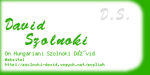 david szolnoki business card